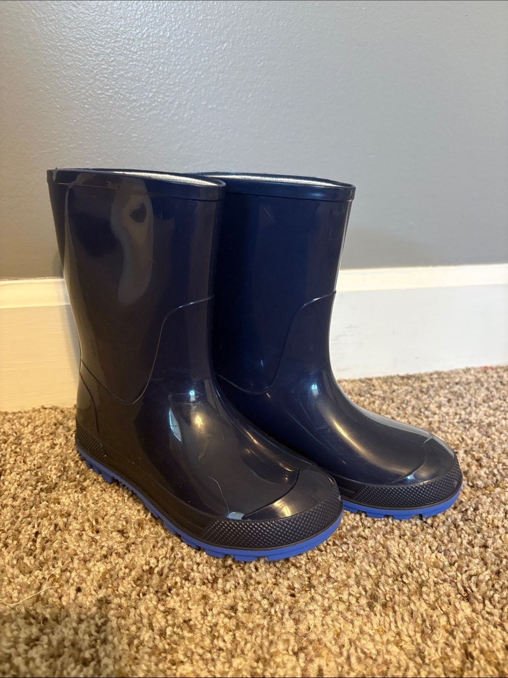 wonder nation Navy and Blue Kids Rain Boots